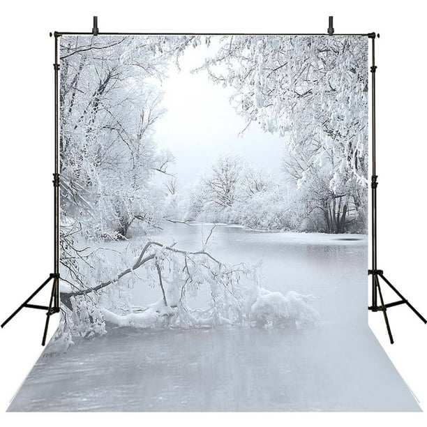 Photo Background 7x5 White Curtains Green Forest Indoor Backdrops for Wedding Photoshoot No Wrinkle Photographic Studio Background Custom Size
